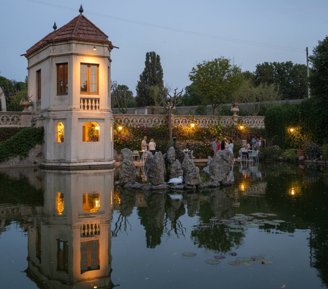 Jardins romàntics de la Torre d`en Feu, segons la IA