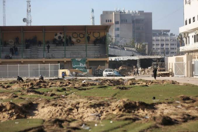 L’estadi nacional de Palestina de Gaza, destruït en diverses ocasions per les bombes israelianes. - Euro-Med Human Rights Monitor