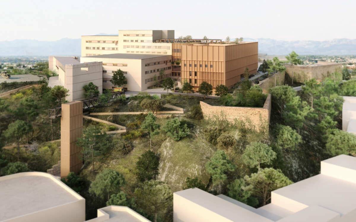 Imatge virtual del projecte de connexió de l'Hospital Verge de la Cinta amb el centre de Tortosa. - Govern