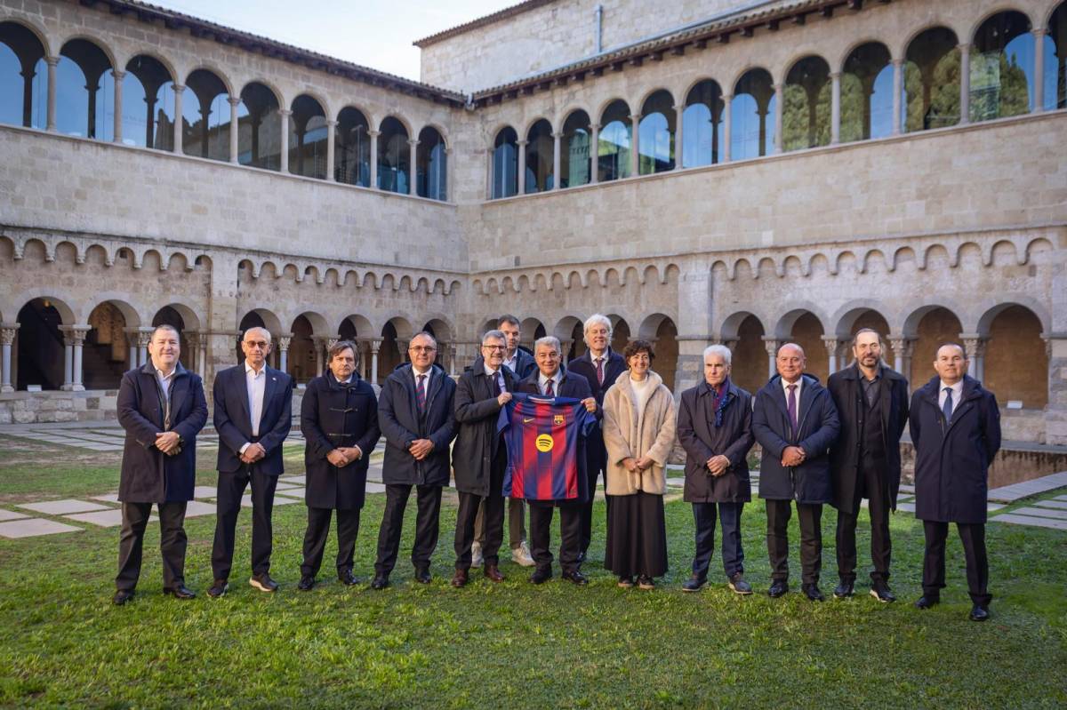 La visita de Joan Laporta a Sant Cugat - Cedida La visita de Joan Laporta a Sant Cugat