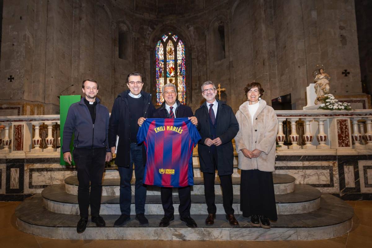 La visita de Joan Laporta a Sant Cugat - Cedida La visita de Joan Laporta a Sant Cugat