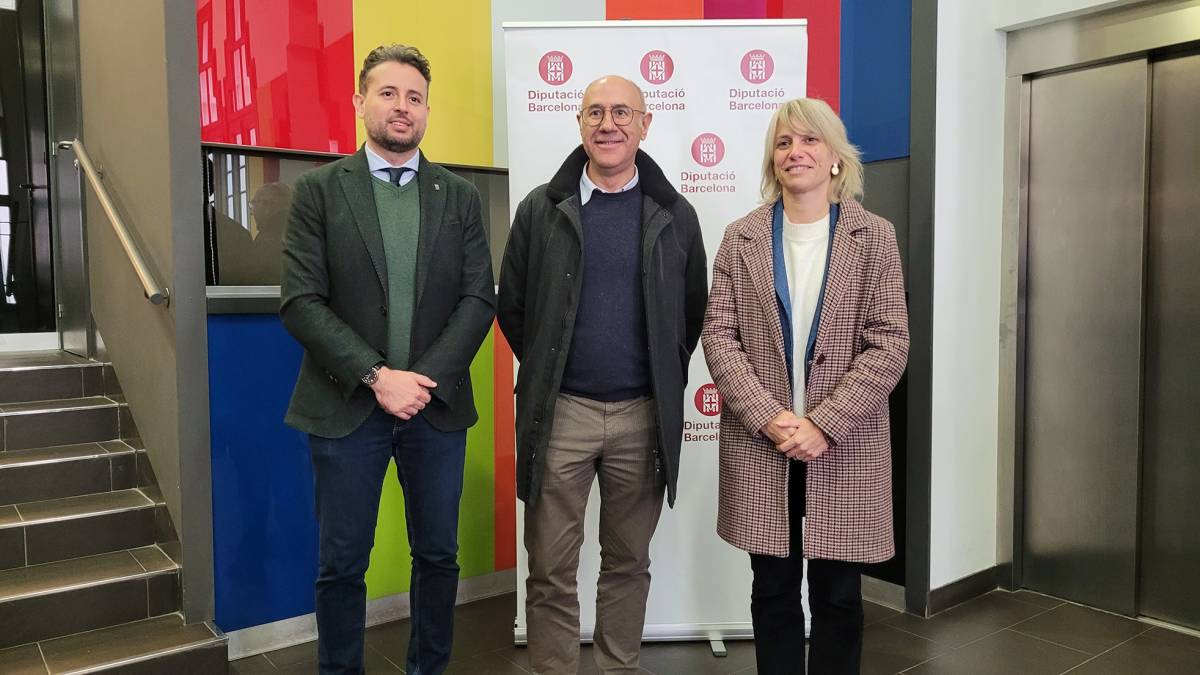 Soufian Laroussi, Moisès Masanas i Alba Barnusell, aquest dimecres a Berga - Lídia López Soufian Laroussi, Moisès Masanas i Alba Barnusell, aquest dimecres a Berga