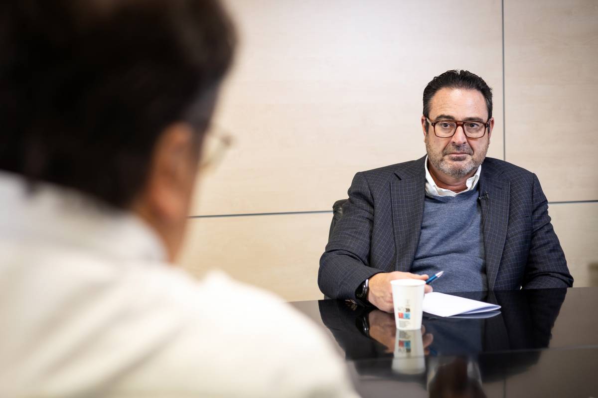 David Madí durant l`entrevista amb Nació - Hugo Fernández David Madí durant l`entrevista amb Nació