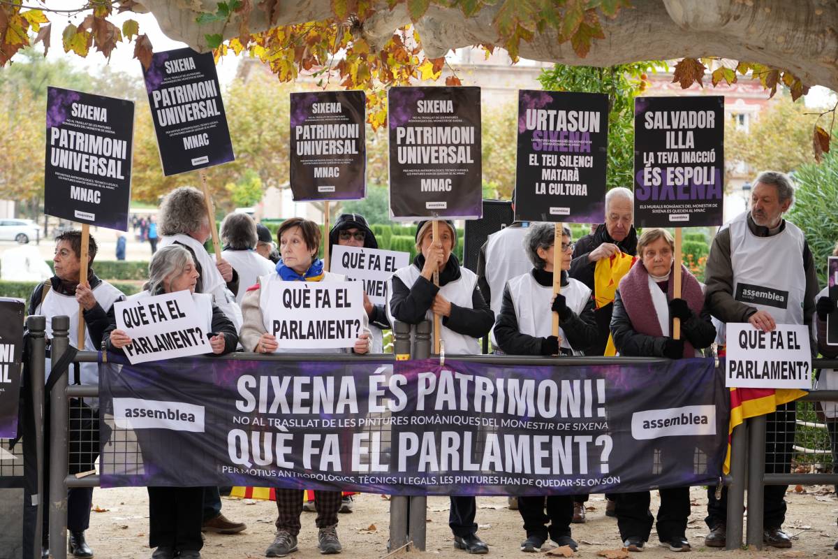 Membres de l'ANC reclamen que el Parlament pressioni perquè les pintures de Sixena es quedin al MNAC