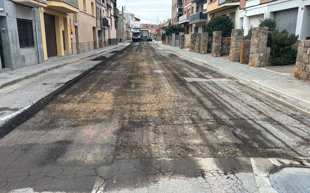 Santpedor avança en la millora viària amb les obres als carrers Pons Grau, Ample i plaça Sant Jordi