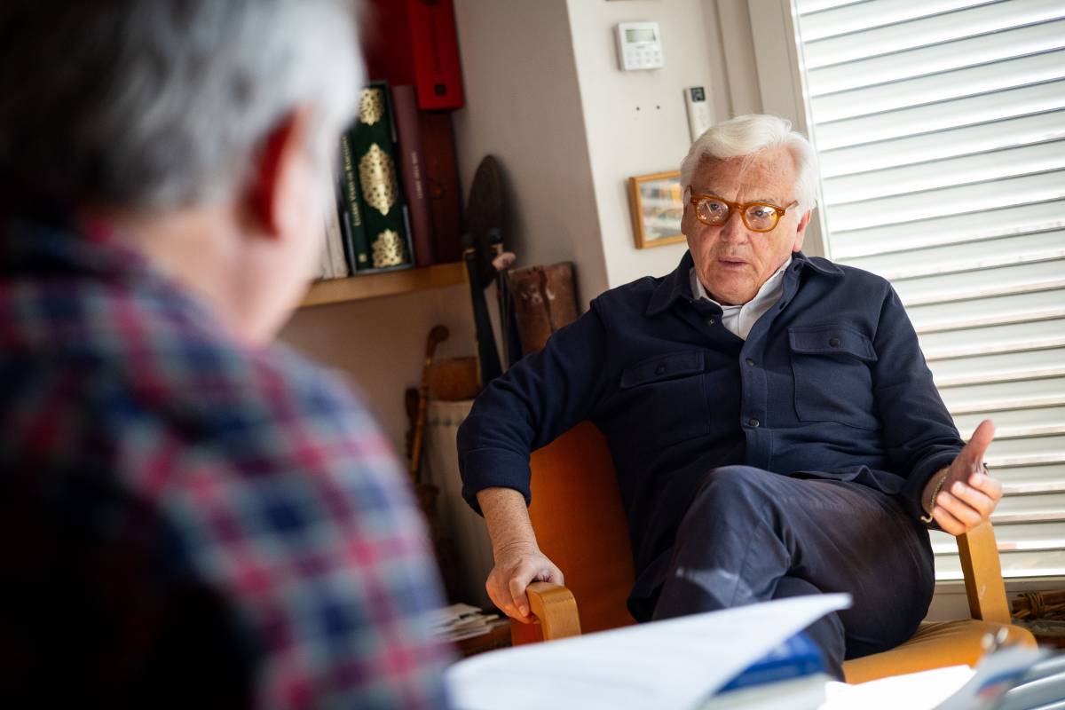 Ferran Mascarell, durant l`entrevista amb Nació - Hugo Fernández Ferran Mascarell, durant l`entrevista amb Nació