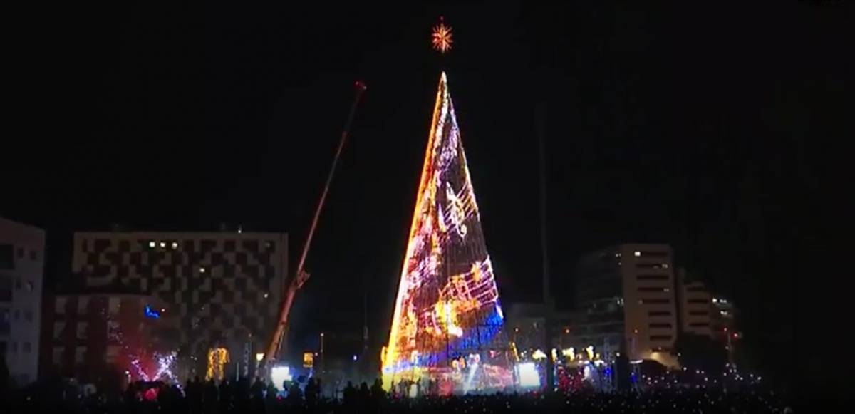 Albiol presumeix d’arbre de Nadal: «El més alt de Catalunya i d'Espanya»