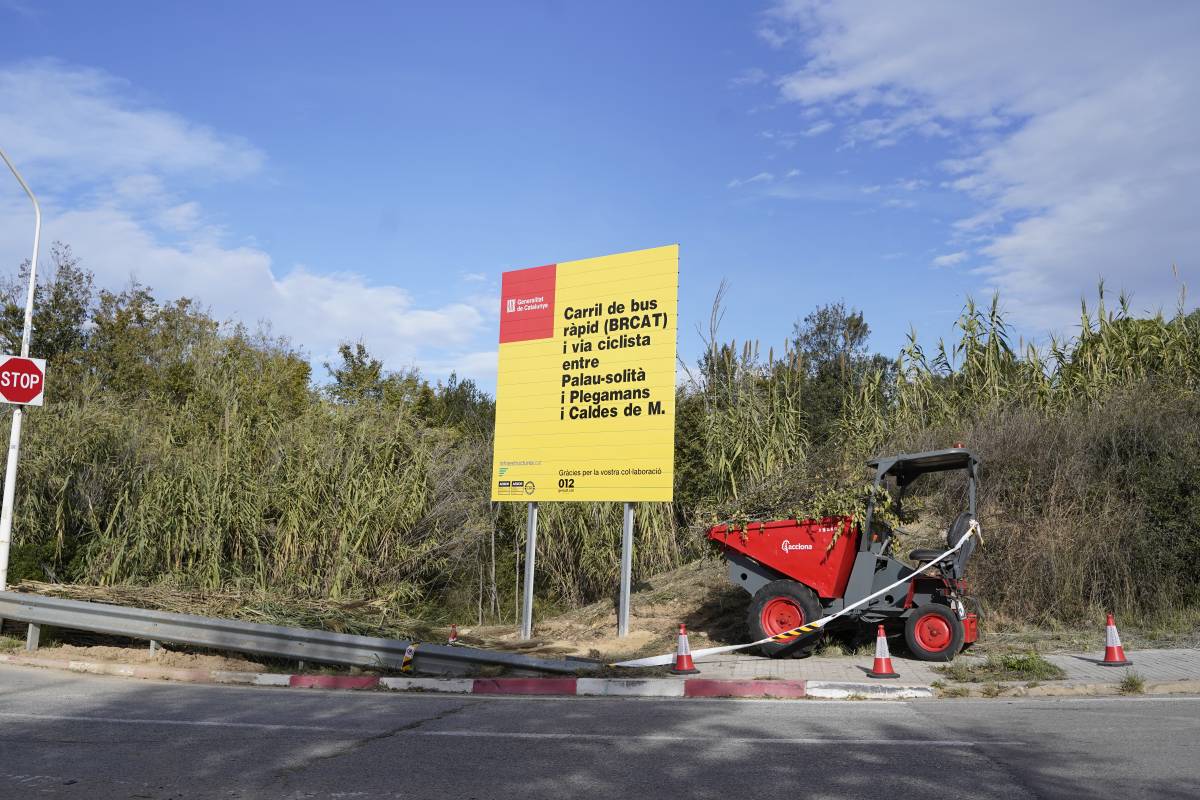 Cartell de senyalització del nou BRCat a la C-59