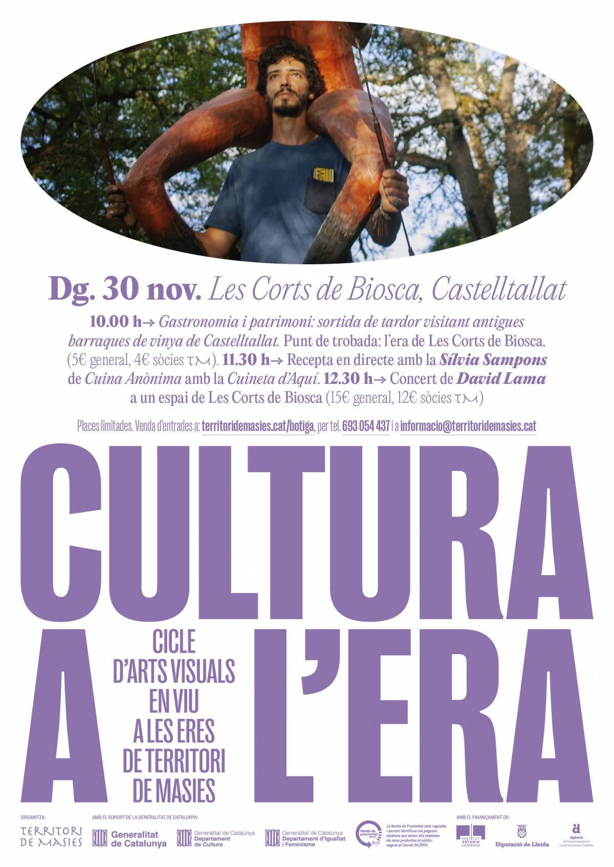 Cultura a l'Era a Biosca, Castelltallat: música en viu, receptes en directe i passejada per les barraques de vinya