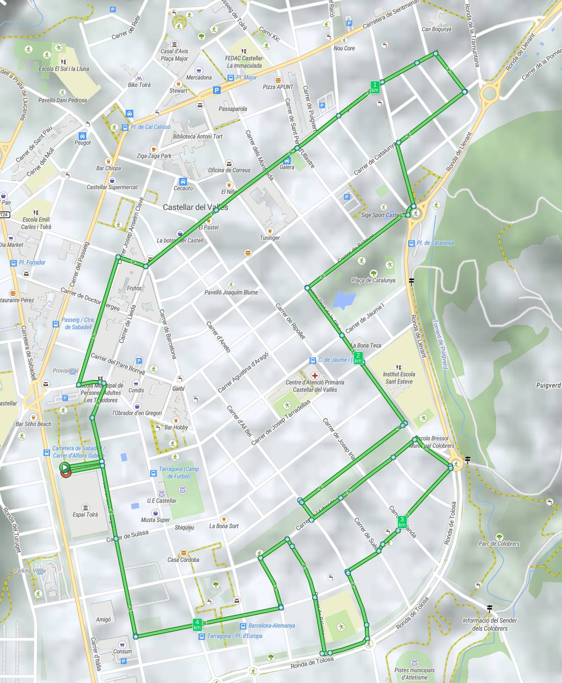 Recorregut de la cursa a Castellar