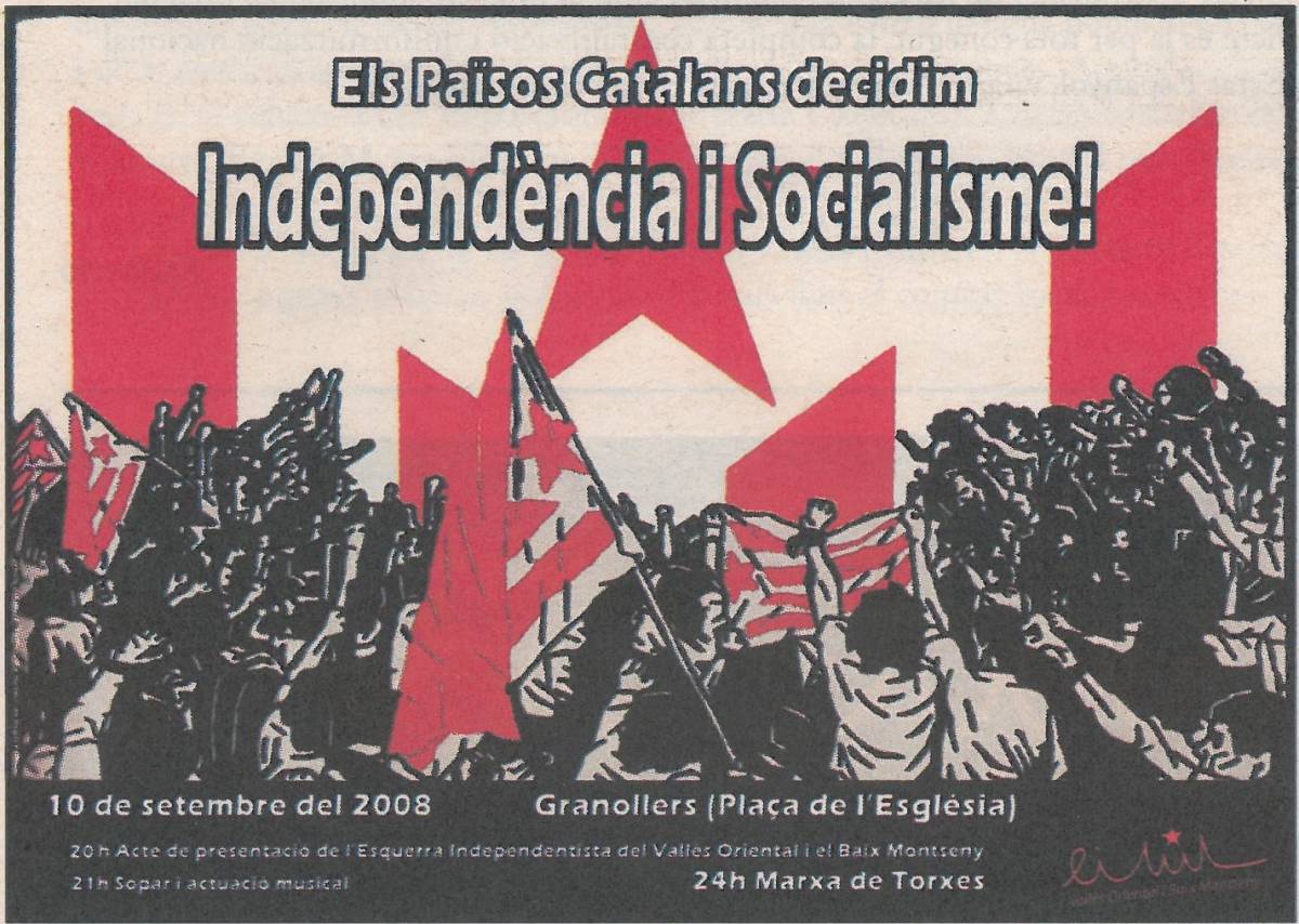 L`anunci d`una manifestació independentista a Granollers.