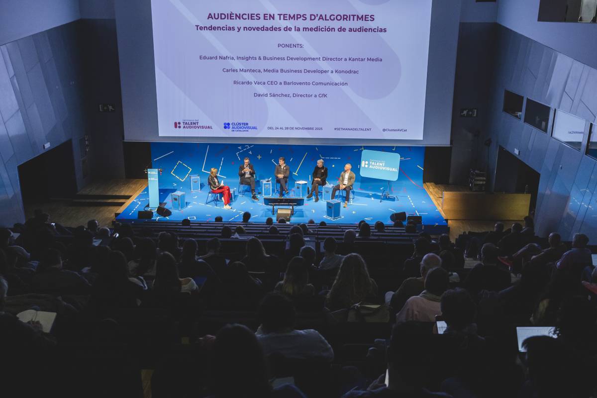 Un dels moments de la jornada sobre algoritmes i audiències al Clúster