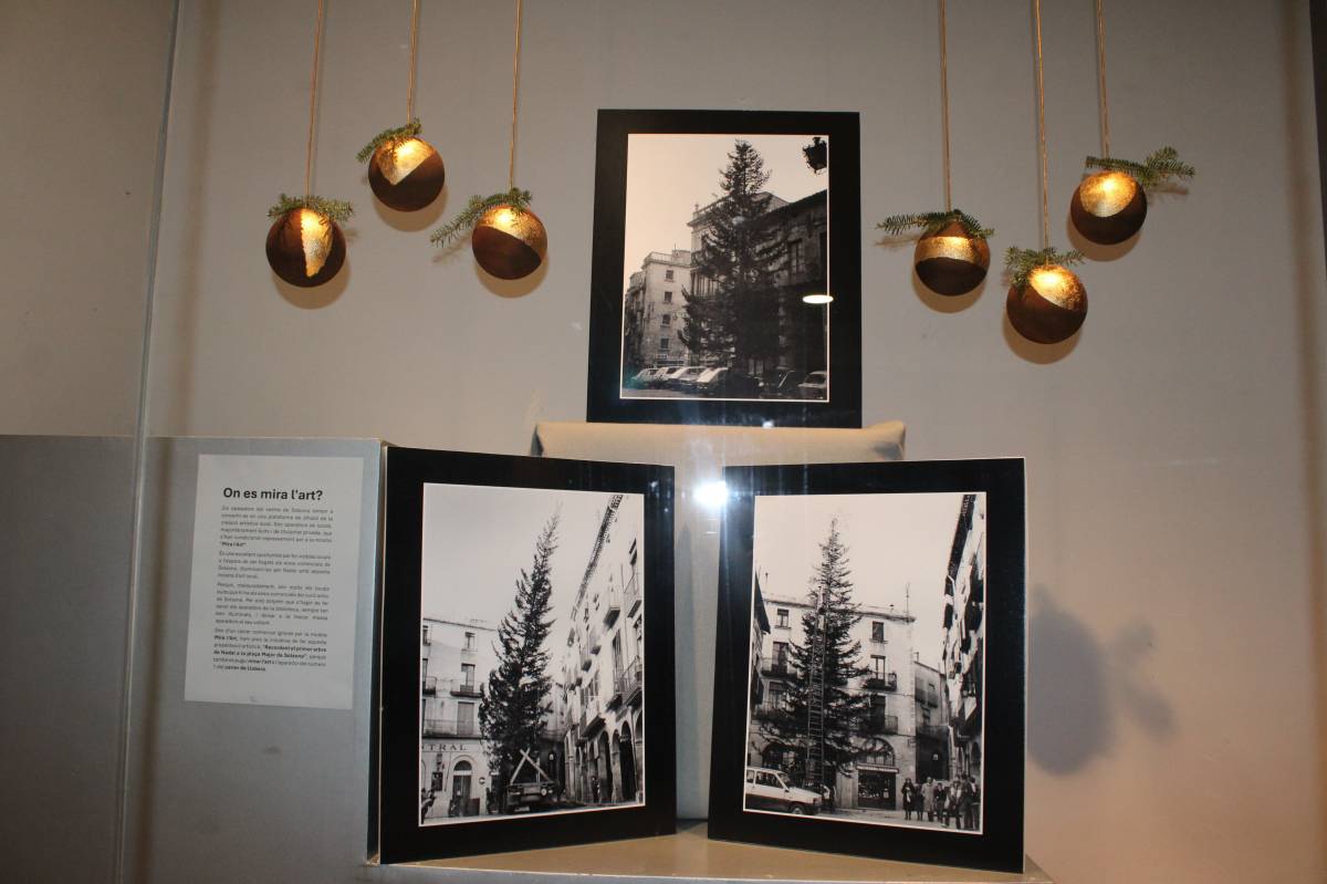 Un aparador solsoní recorda els orígens de l'arbre de Nadal a la Plaça Major