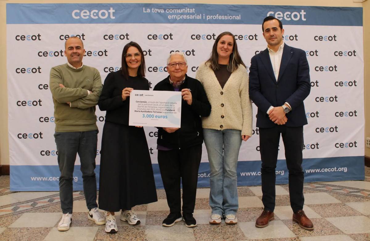 Cerclemón lliura 3.000 euros a la Fundació Maria Auxiliadora per garantir àpats a persones vulnerables