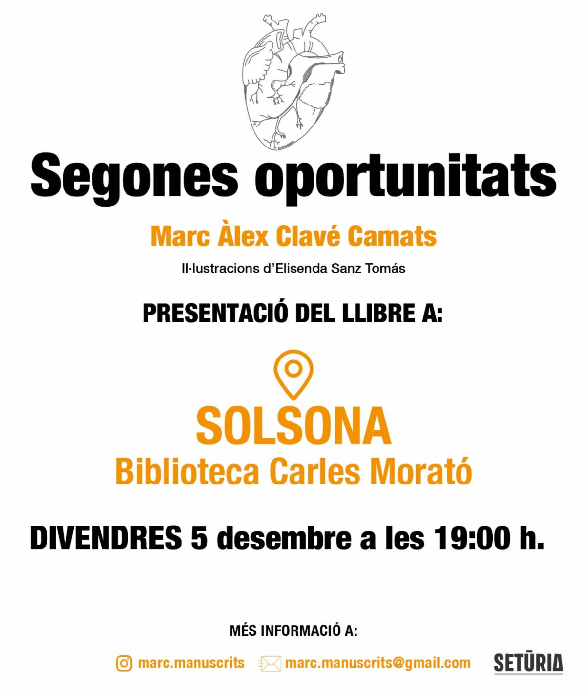 Marc Clavé presenta a Solsona el llibre «Segones oportunitats»