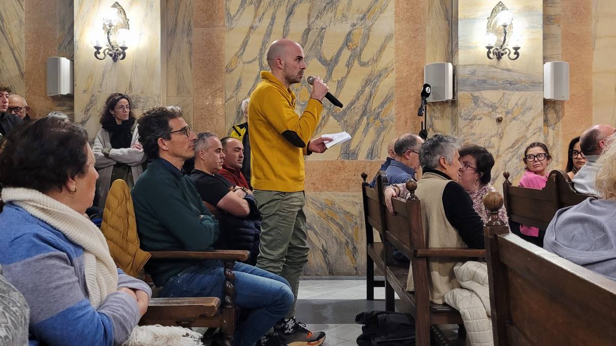 Marc Travé, durant la seva compareixença al ple de Berga - Lídia López