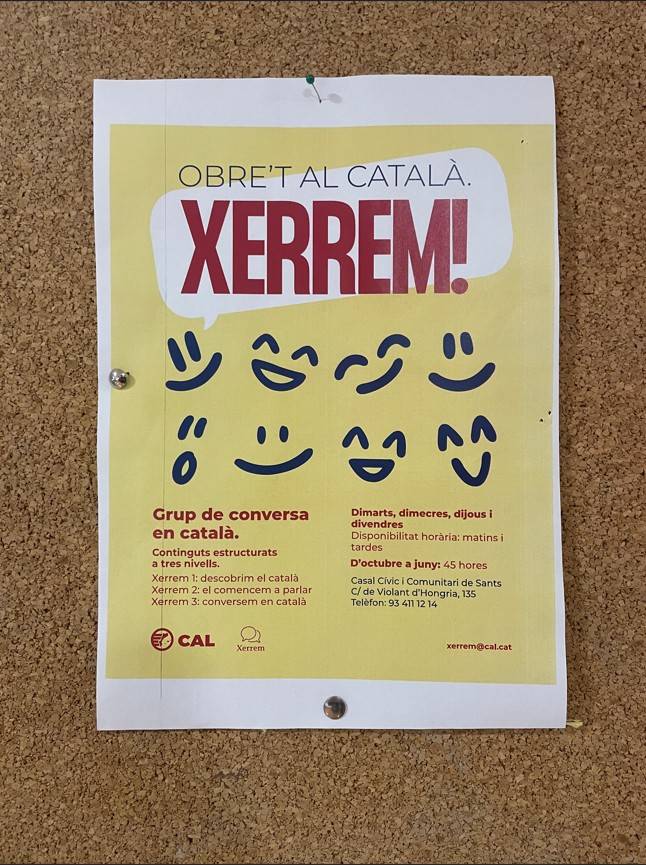 Cartell de Xerrem penjat al casal de Sants - Pau Mascarell Cartell de Xerrem penjat al casal de Sants