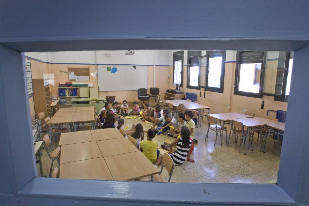 Una de les classes de l’Escola Marià Galí, a Can Boada del Pi 