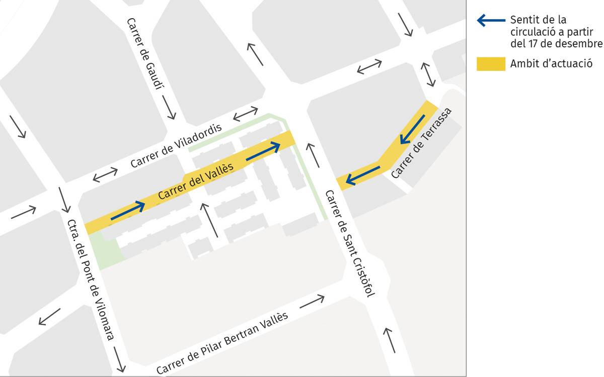 L’Ajuntament de Manresa canvia el sentit dels carrers Vallès i Terrassa