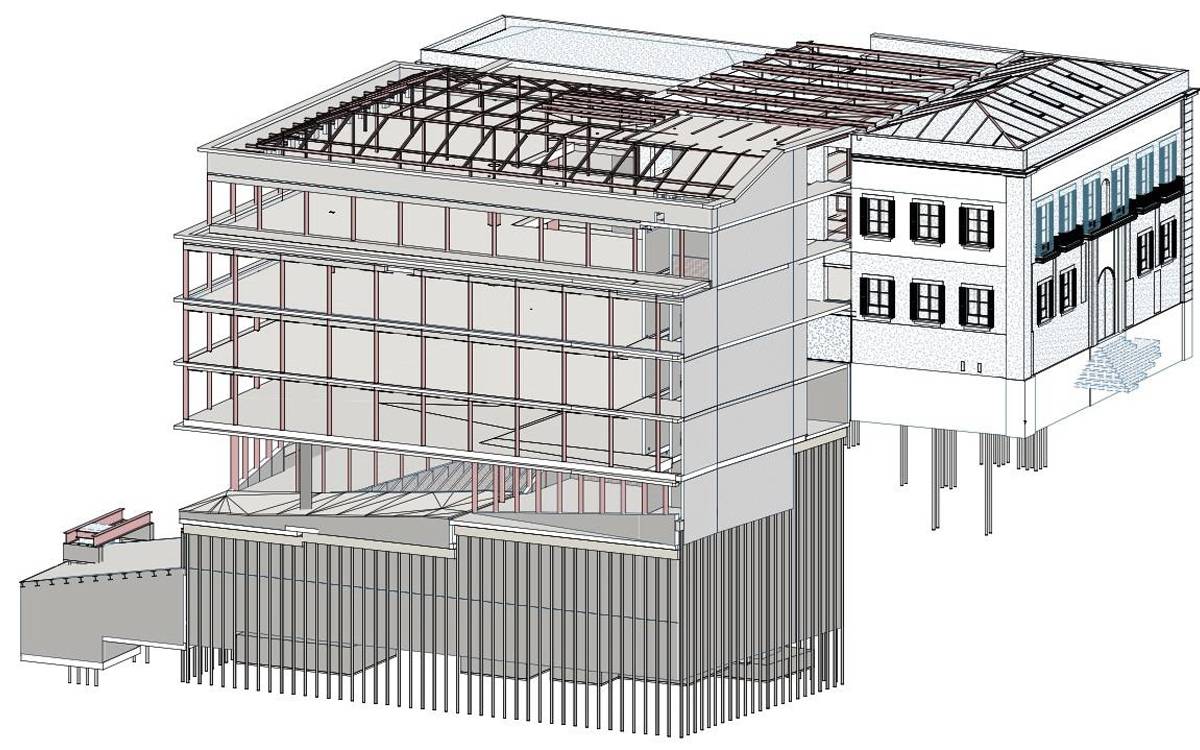 Tall de la nova seu de la Delegació del Govern amb les dues plantes soterrades