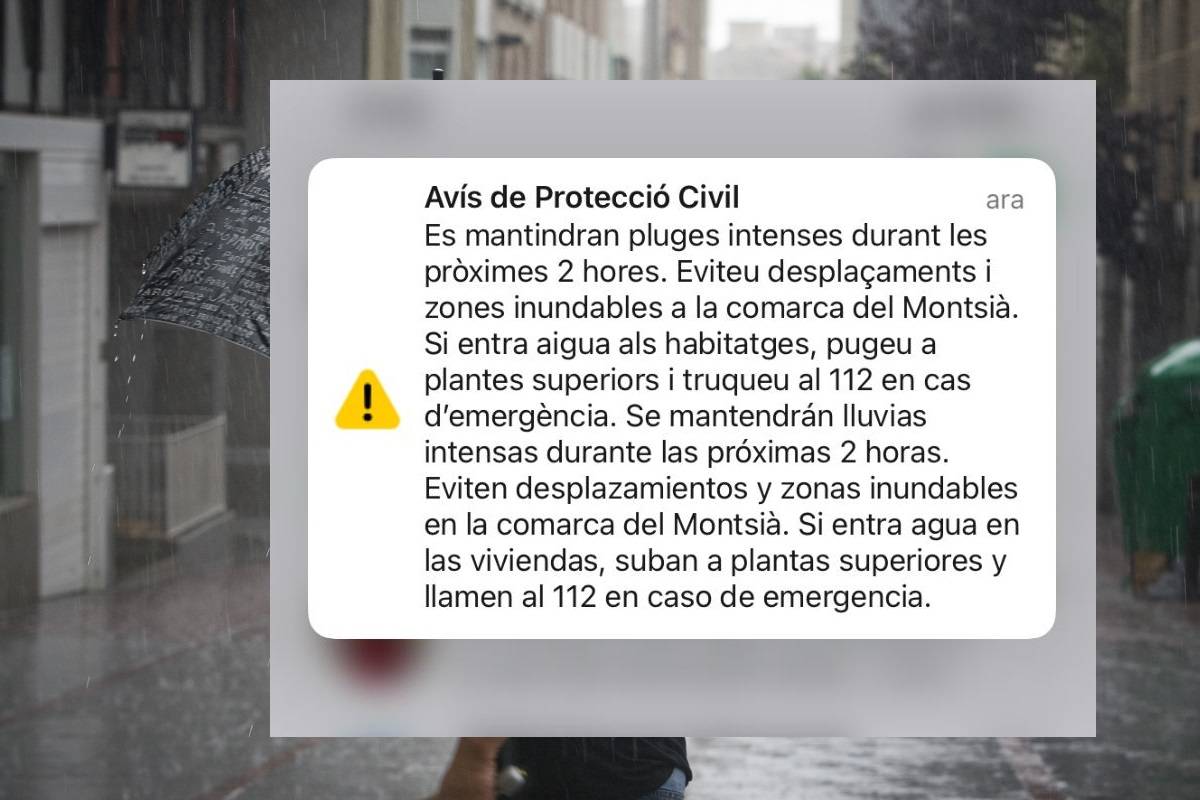 Enviada una alerta per fortes pluges al Montsià, especialment a Alcanar