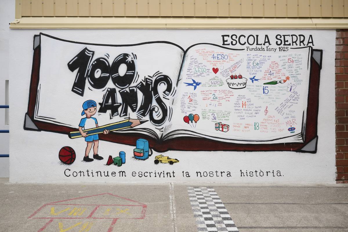La primera activitat commemorativa ha estat un grafitti enorme que ocupa tota una paret. Un mural carregat de significat - La primera activitat commemorativa ha estat un grafitti enorme que ocupa tota una paret. Un mural carregat de significat
