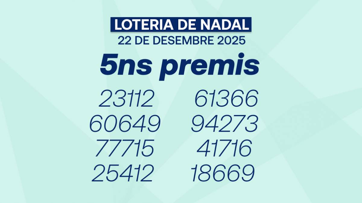 Tots els cinquens premis de la loteria de Nadal 2025