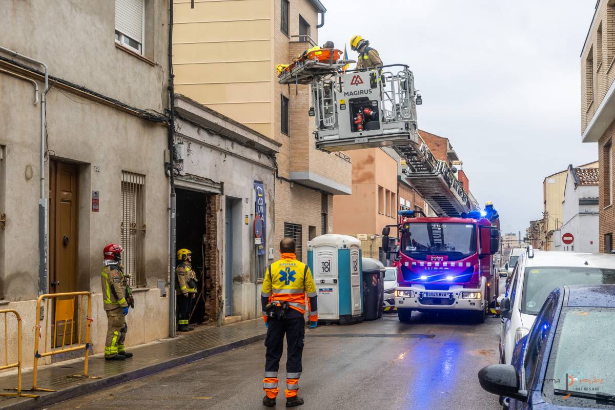Rescat amb grua dels bombers