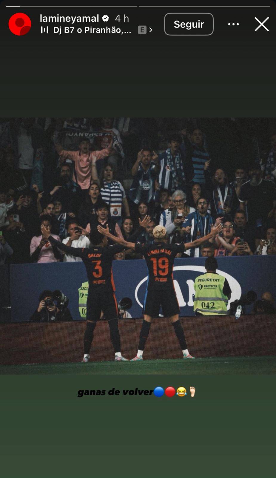 Lamine Yamal contestant Pere MIlla a través d`Instagram