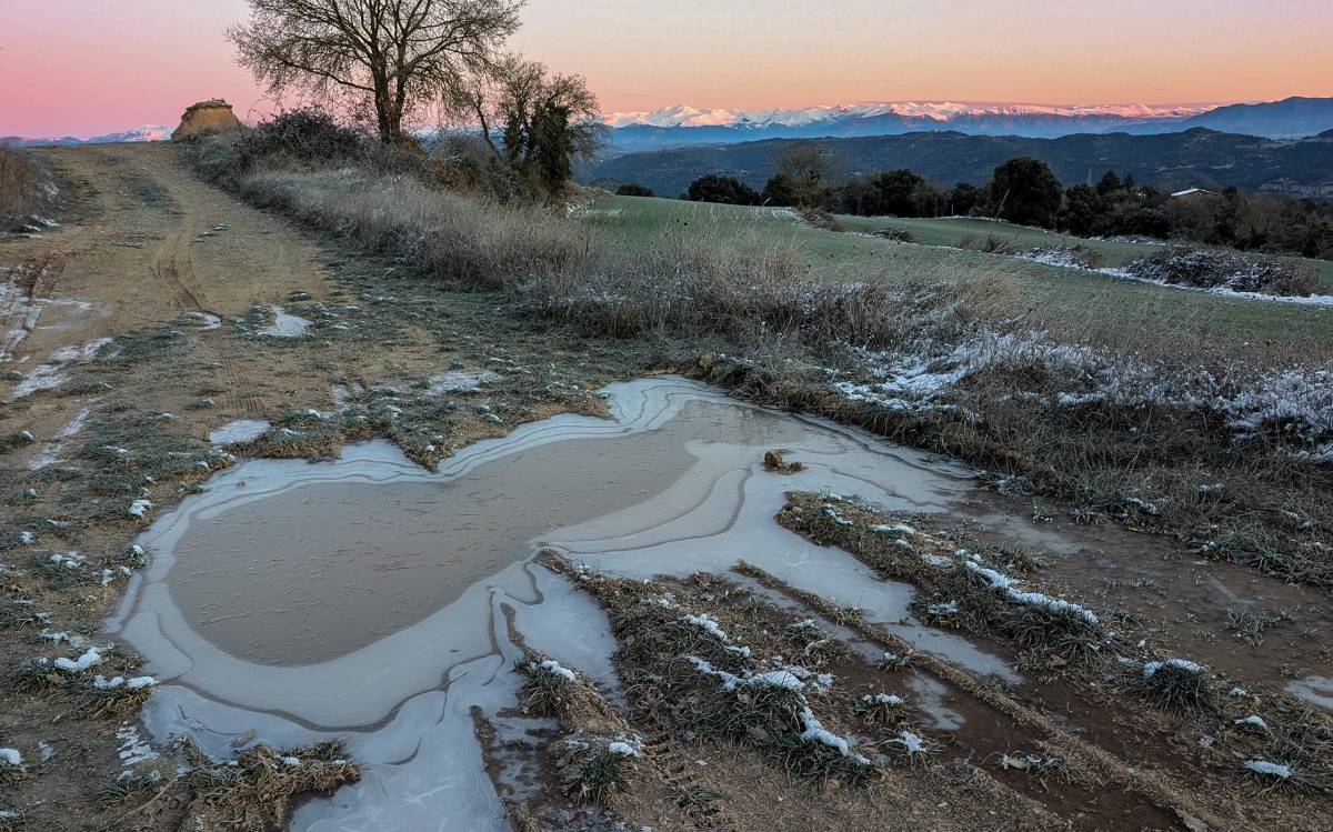 Els efectes del fred intens i la glaçada a Sant Bartomeu del Grau.