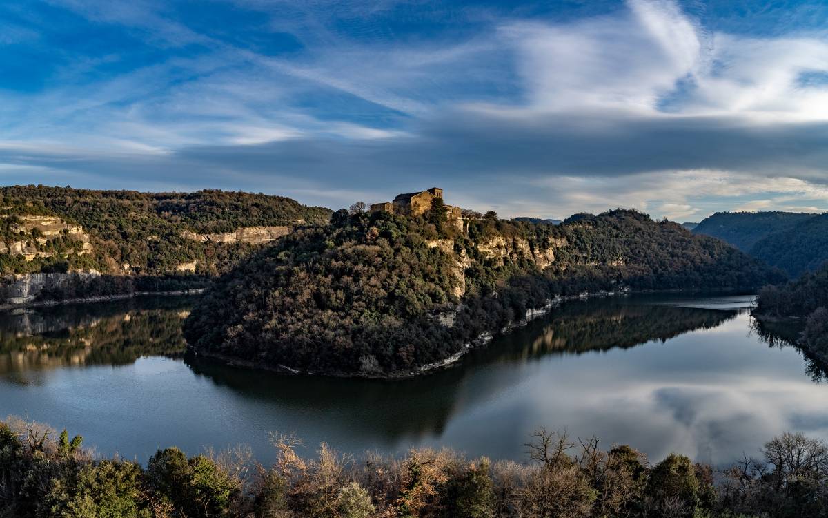 Hivern a Osona i el Lluçanès: panoràmica del meandre de Sant Pere de Casserres, gener de 2026.