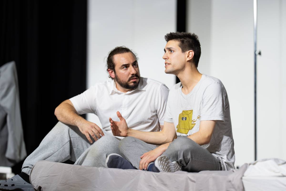 Sergi Benet i David Magaña, durant la preestrena de l`obra