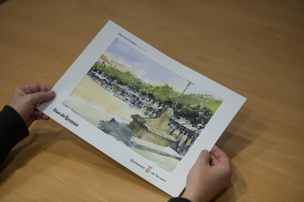La plaça del Progrés torna al passat en la nova làmina del Diari