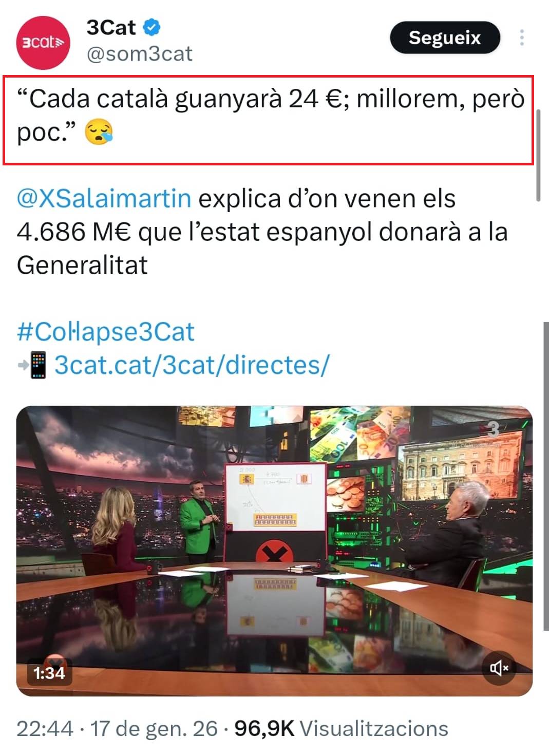 La piulada esborrada pel 3Cat