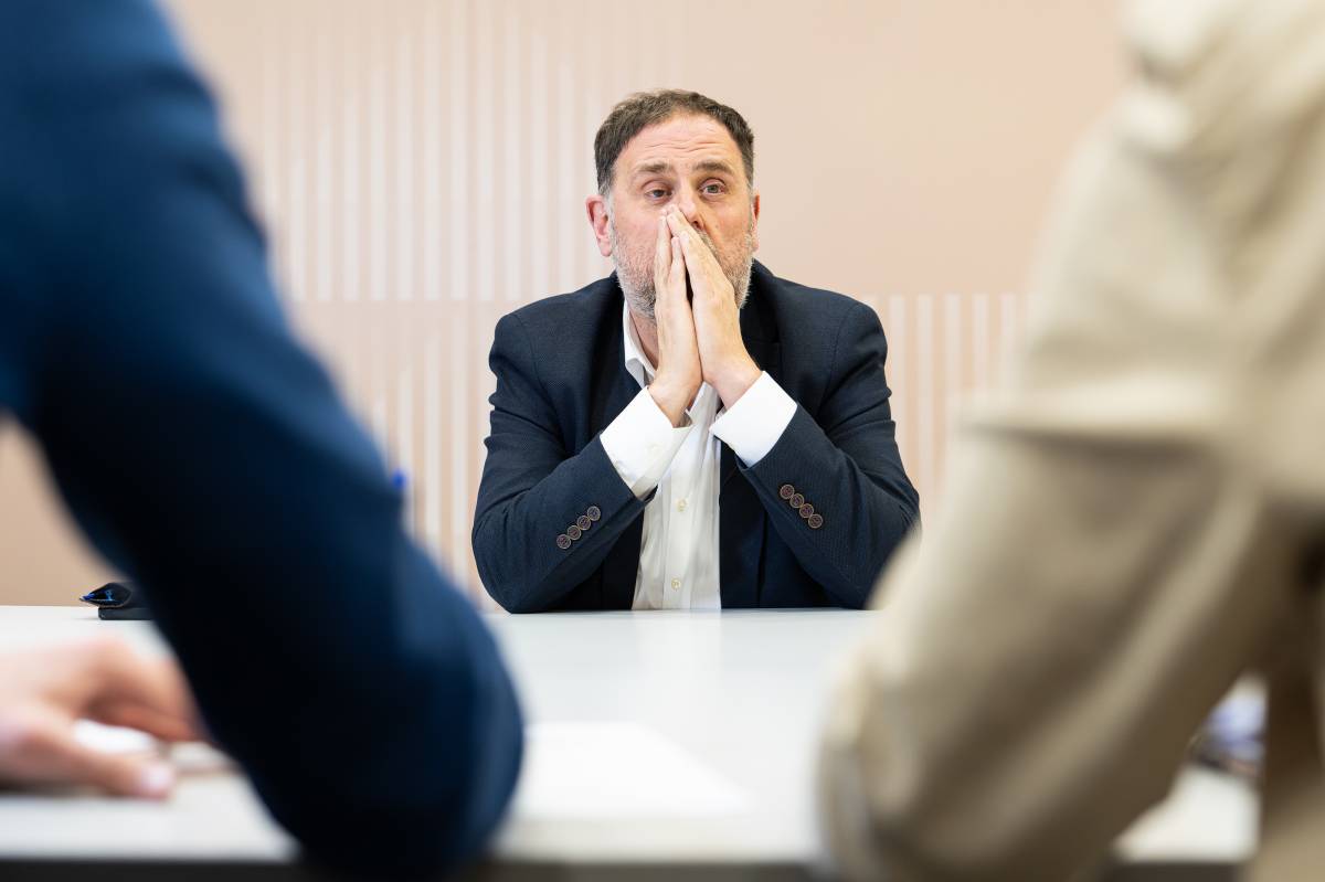 Oriol Junqueras, durant l`entrevista amb Nació