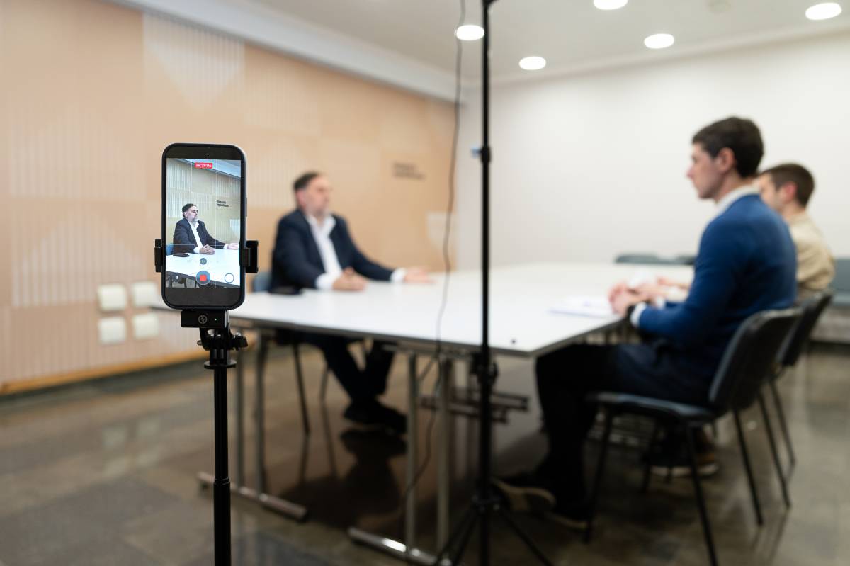 Oriol Junqueras, durant l`entrevista amb Nació