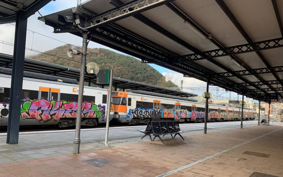 Estació de tren de Ripoll, aquest dimecres a mig matí.