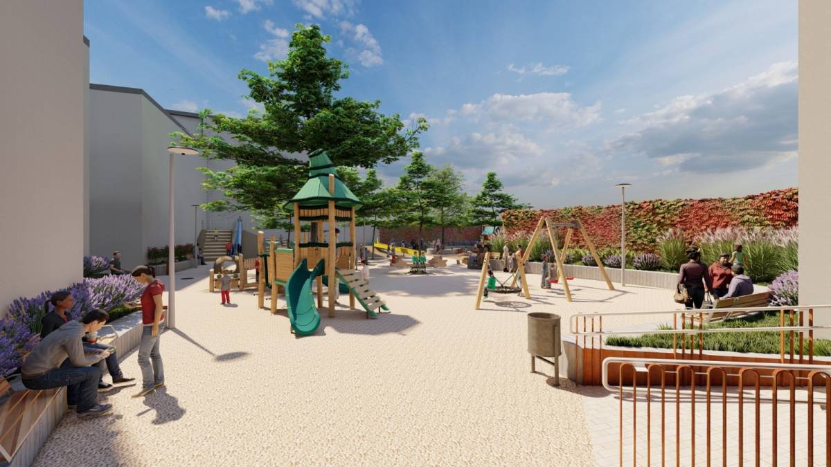 Es renova la plaça de Fidela Renom per guanyar accessibilitat i zones verdes 