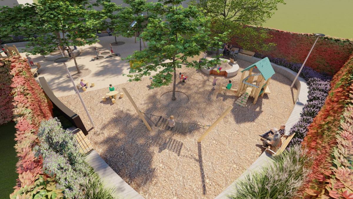 Recreació de com quedarà la plaça de Fidela Renom un cop finalitzades les obres - Cedida