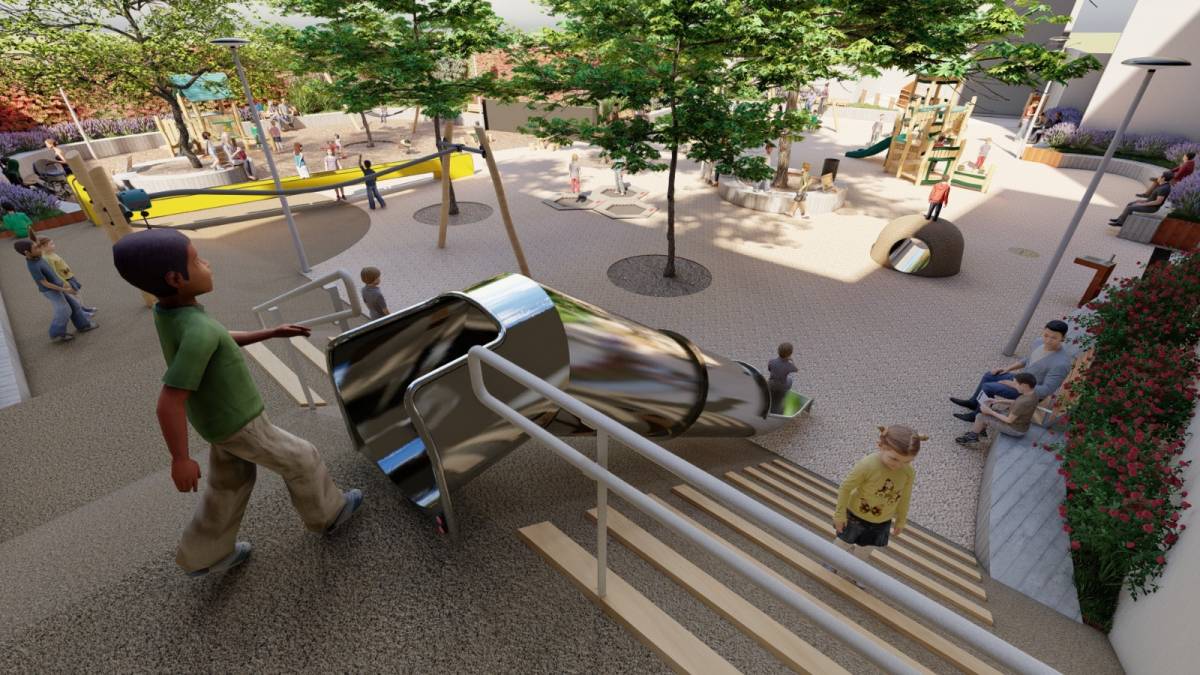 Recreació de com quedarà la plaça de Fidela Renom un cop finalitzades les obres - Cedida