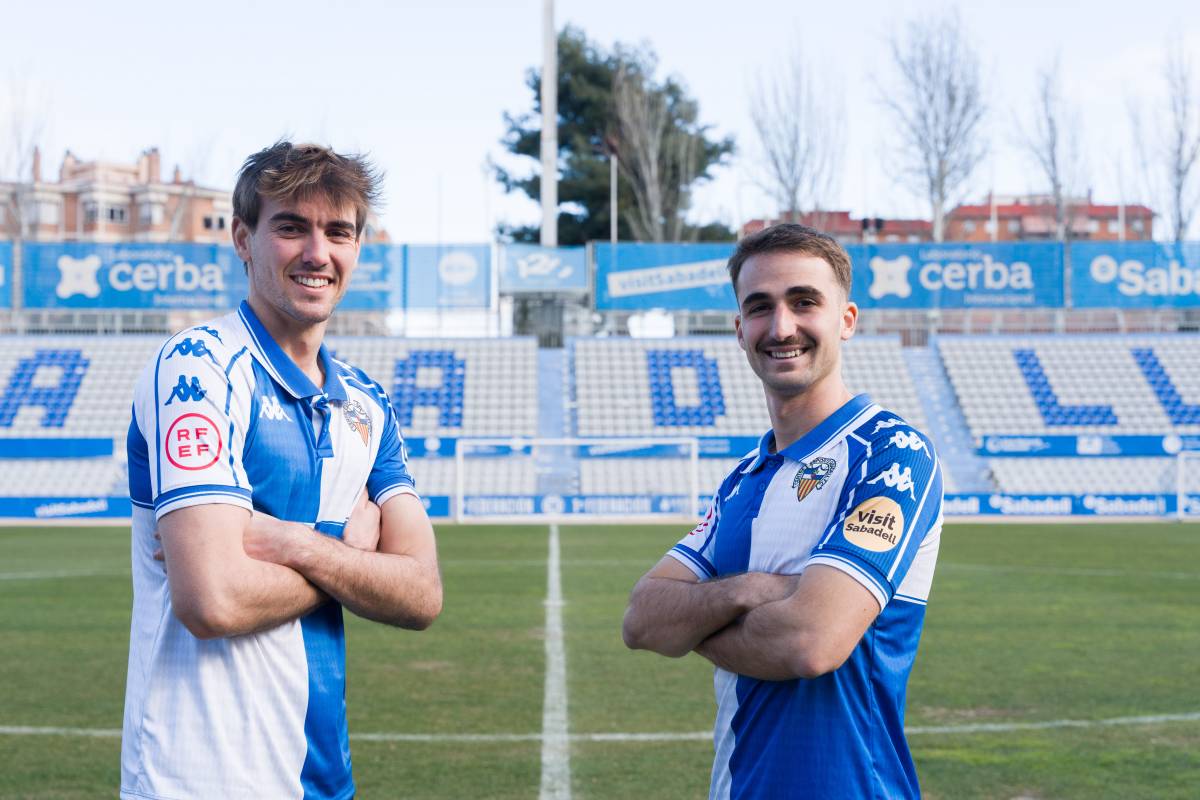 Eneko Aguilar i Nil Ruiz, presentats com a nous jugadors del CE Sabadell