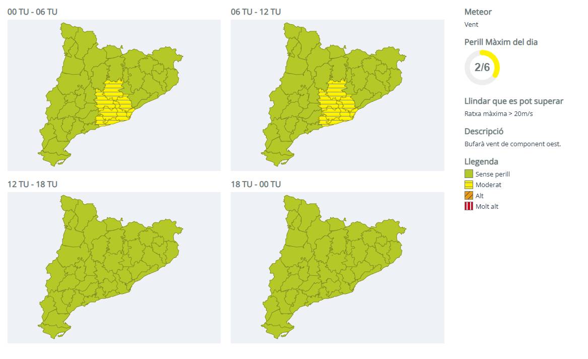 Mapes de perill del Servei Meteorològic de Catalunya - Mapes de perill del Servei Meteorològic de Catalunya