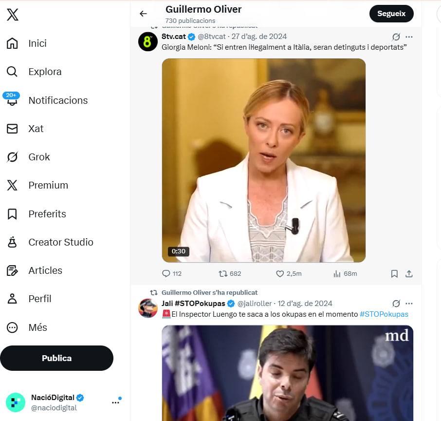 Captura del Twitter de l`arquitecte Guillermo Oliver Rossell