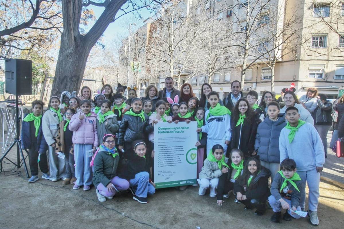 L’Escola Auró s'alia amb la campanya Cuidem Terrassa: "El barri és casa nostra i n'hem de tenir cura"