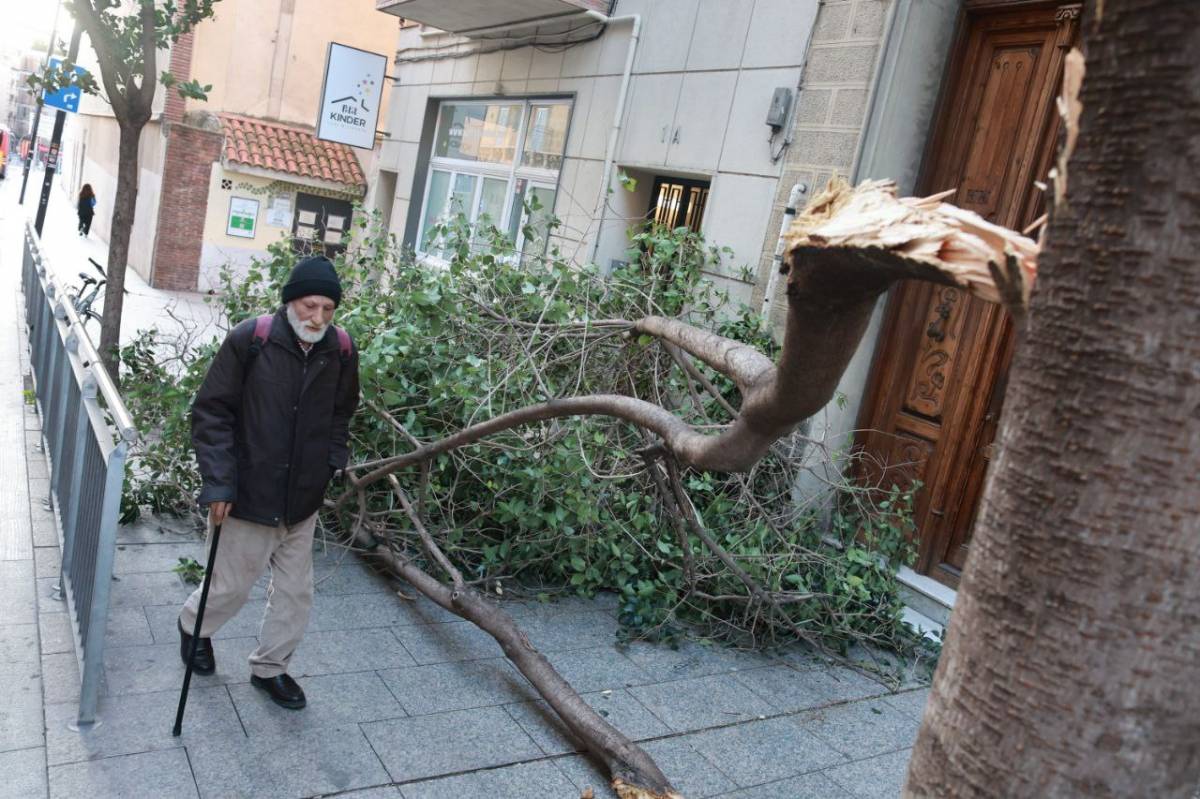 Temporal de vent: sense classes i amb línies de Rodalies tallades