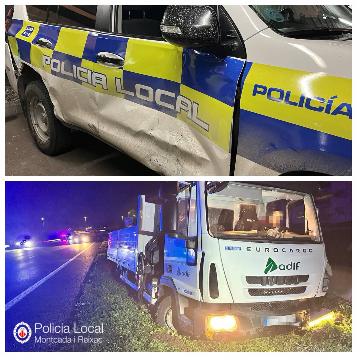 Roben un camió d'Adif i aconsegueixen fugir després d'envestir un vehicle de la Policia Local de Montcada