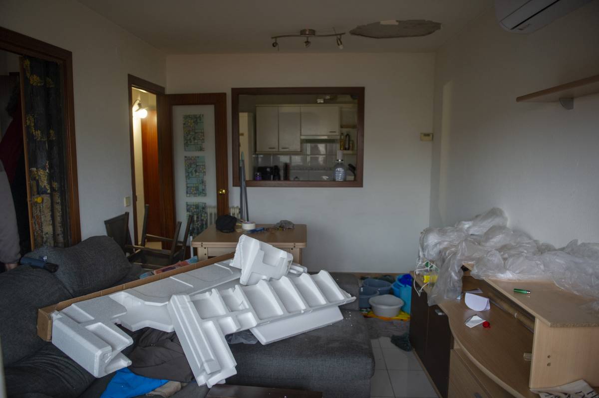 El menjador d`un dels pisos afectats - Alberto Tallón El menjador d`un dels pisos afectats