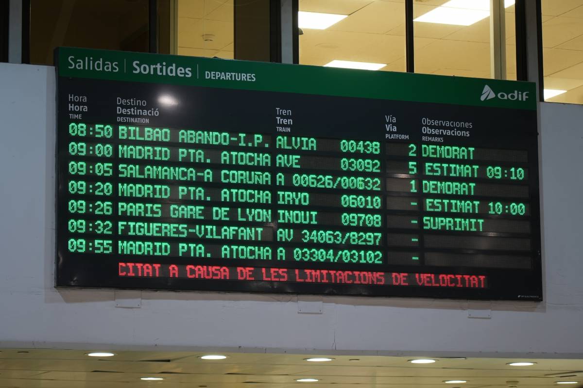 Renfe suspèn el servei de Llarga i Mitjana Distància entre Catalunya i el País Valencià pel temporal de vent