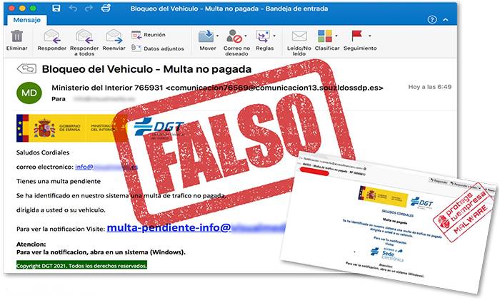 Si reps aquest correu, no hi piquis: és l'estafa de la multa falsa de la DGT