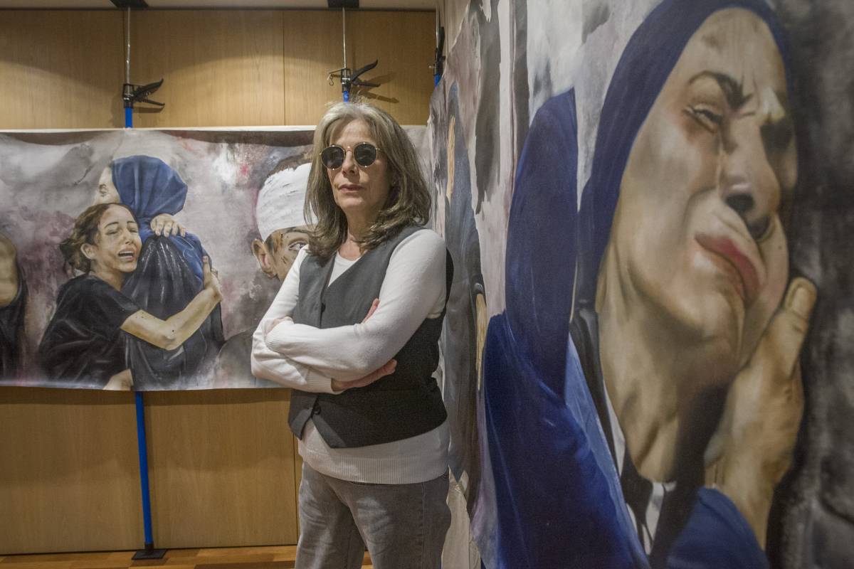 L`artista, amb l`obra que tanca el recorregut - Nebridi Aróztegui L`artista, amb l`obra que tanca el recorregut